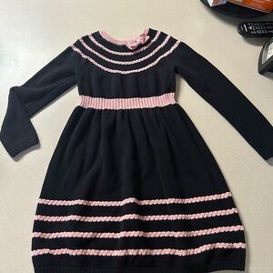 Gymboree Black and Pink Striped Kids Dress